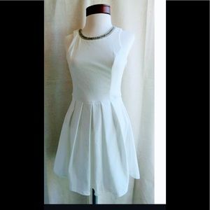Formal White Dress Beads Rhinestone A Line Evening